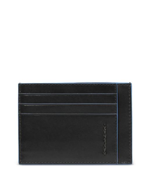 Piquadro Black Slim Leather Cardholder for men