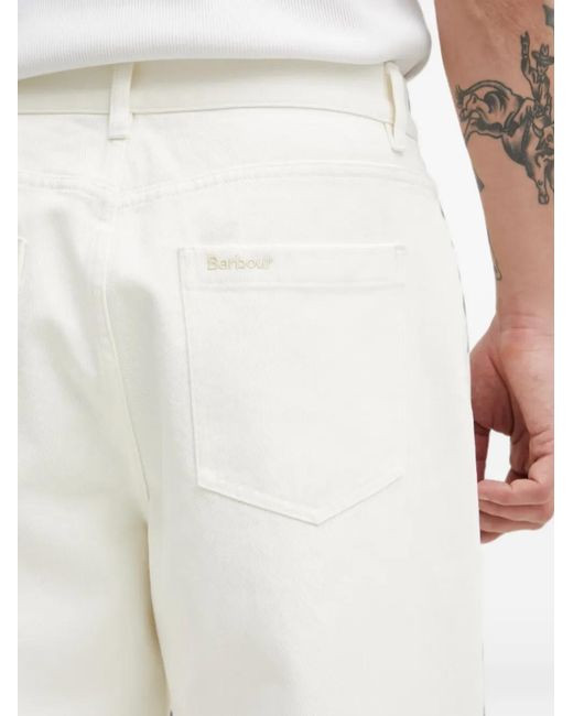 Barbour White Straight-Leg Jeans for men