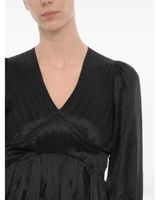 AllSaints Black Long-Sleeves Mini Dress