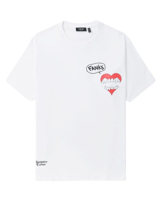 FIVE CM White Fang-print Cotton T-shirt for men