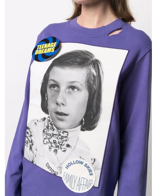 Raf Simons Blue Photograph Print Sweatshirt