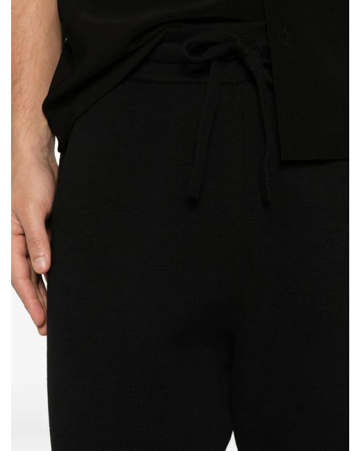 Scaglione Black Drawstring Shorts for men