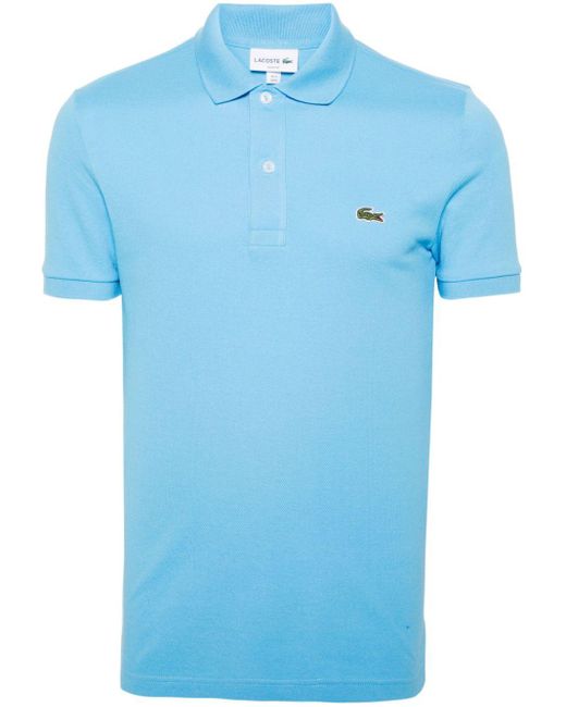 Lacoste Blue Logo-patch Cotton Polo Shirt for men
