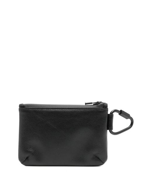 Agnes B. Black Leather Coin Case for men