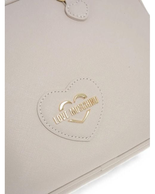 Love Moschino Natural Logo-Plaque Cross Body Bag