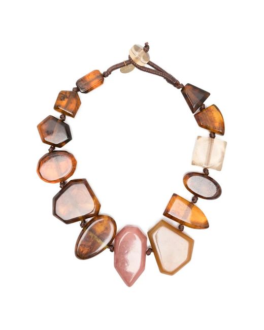 Liviana Conti Brown Beaded Necklace