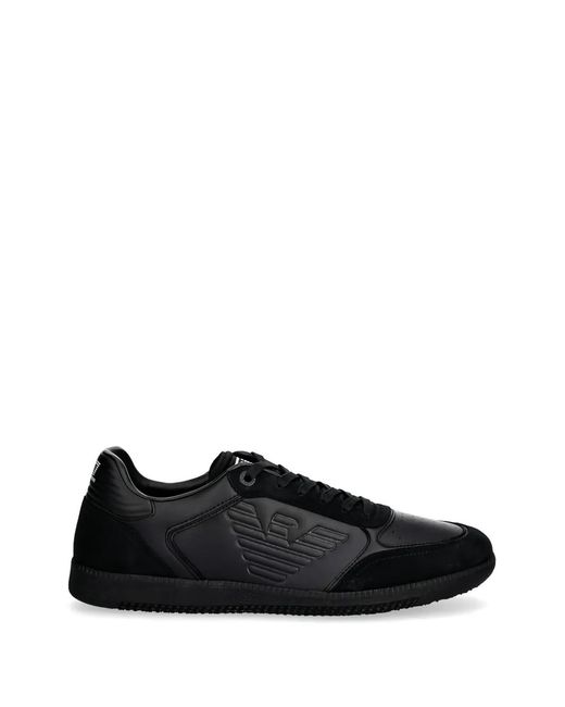 EA7 Black Embossed Logo Sneakers