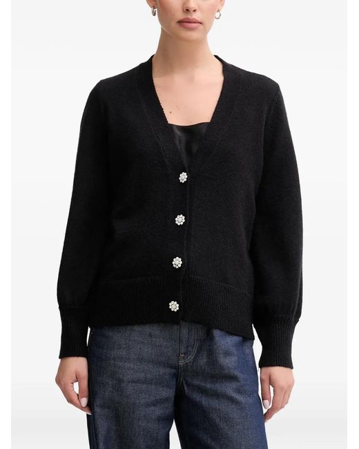 Joseph Ribkoff Black Flower-Detail Cardigan