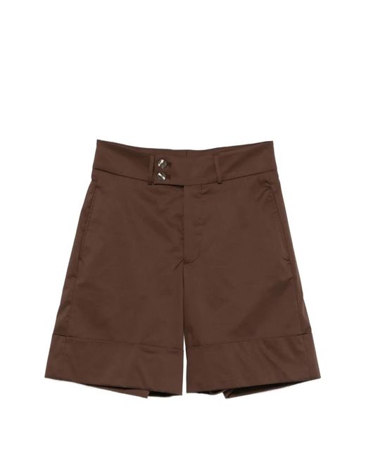 Berwich Brown Nadine Turn-Up Shorts