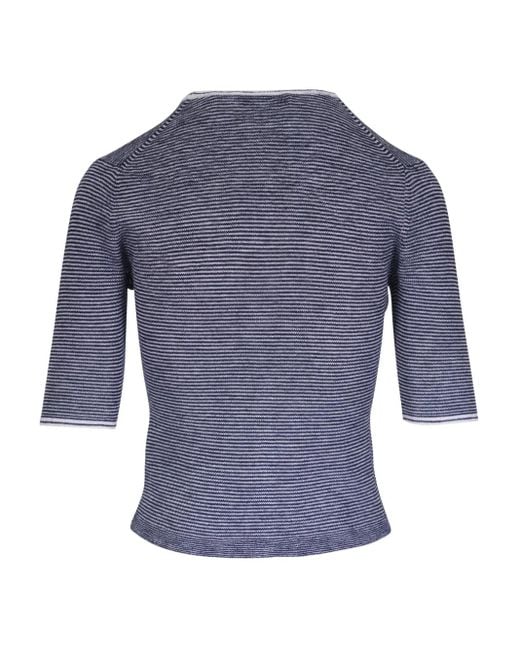 Vince Blue Striped Button Cardigan