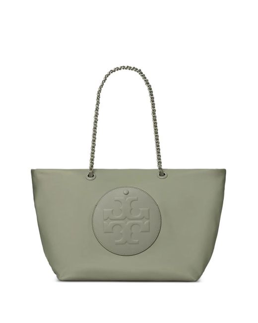 Tory Burch Chain-Strap Logo-Plaque Tote Bag in het Green