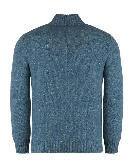 Moorer Blue Fedro Half-Zip Sweater for men