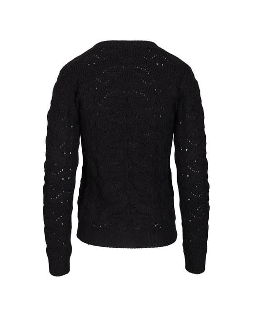 Etro Black Wool-Blend Sweater With Paisley Detailing