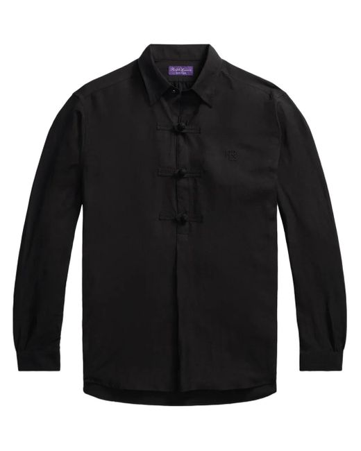 Ralph Lauren Black Frog-Button Shirt for men