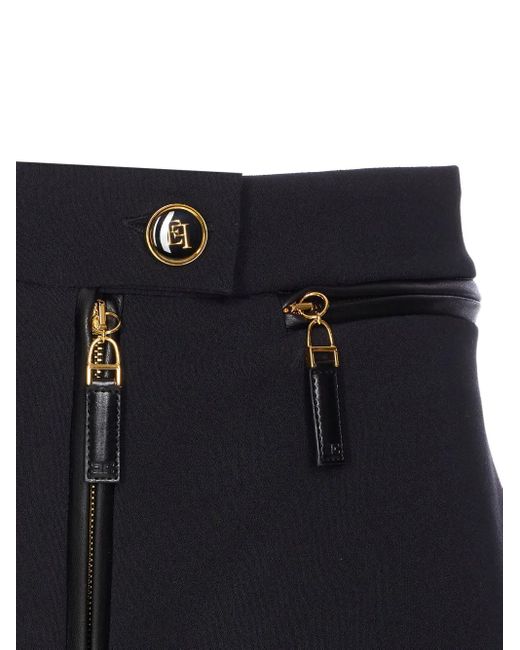 Jupe Droite À Détail De Zip Elisabetta Franchi en coloris Blue