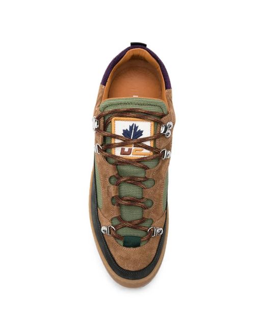 DSquared² Brown Lace-Up Sneakers for men