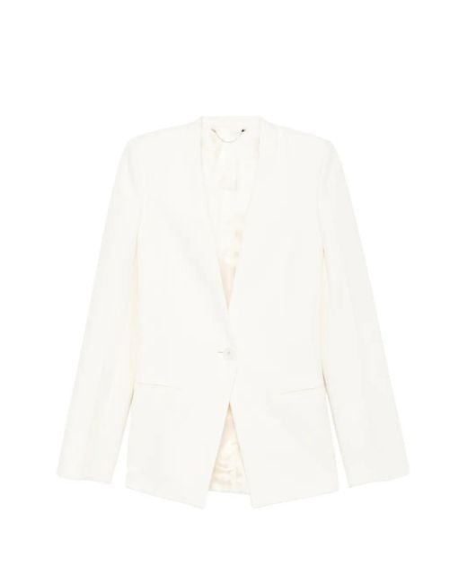 Totême White Collarless Blazer