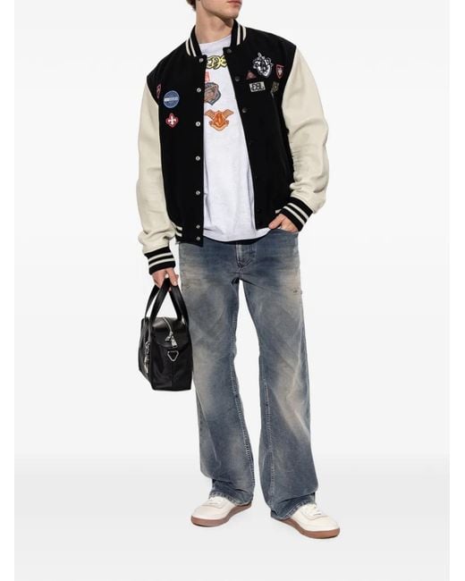 DIESEL White S-D-Coffee Leather Sneakers for men