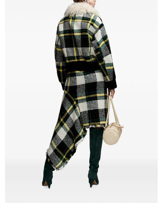 Essentiel Antwerp Green Kpop Checked Bomber Jacket