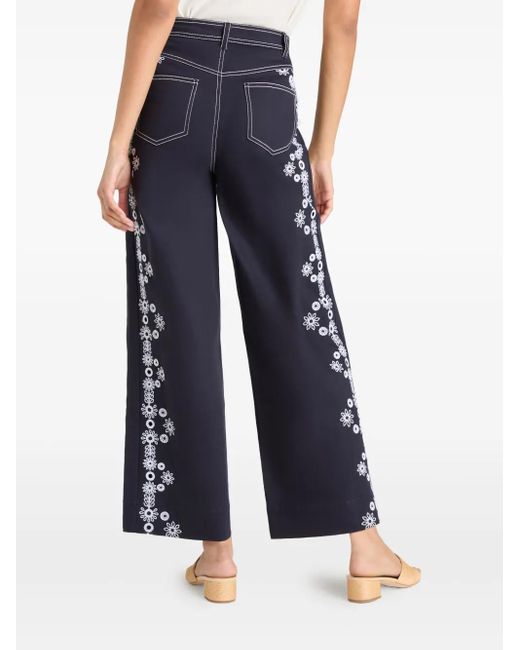 Pantalon Droit À Fleurs Cinq À Sept en coloris Blue