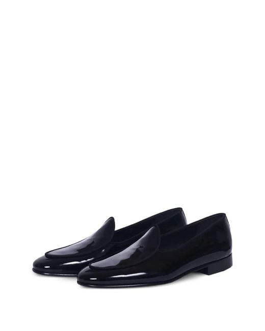 Edhen Milano Blue Mocassins Kensington En Cuir Verni for men
