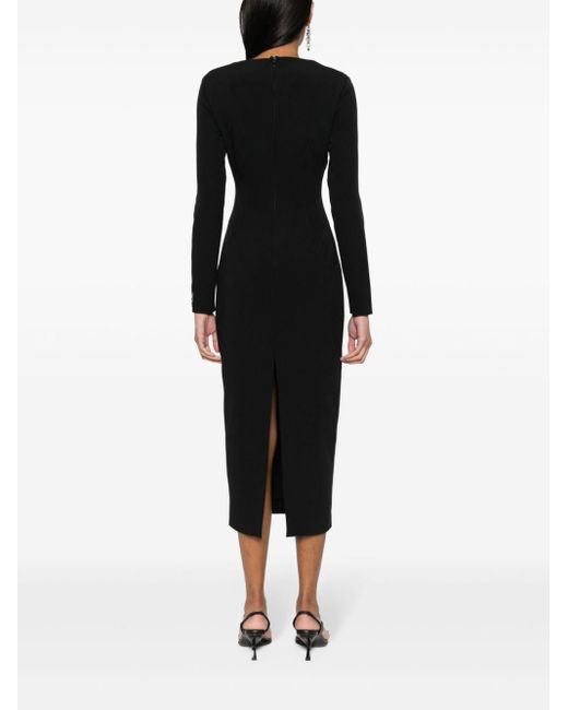 Versace Midi-jurk Met Uitgesneden Detail in het Black