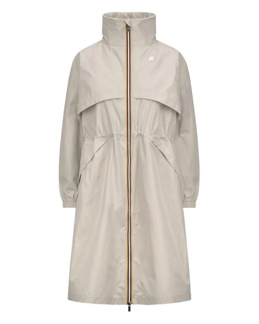 K-Way White Aube Memory Touch Coat