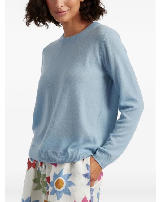 Chinti & Parker Blue Round-Neck Cashmere Sweater