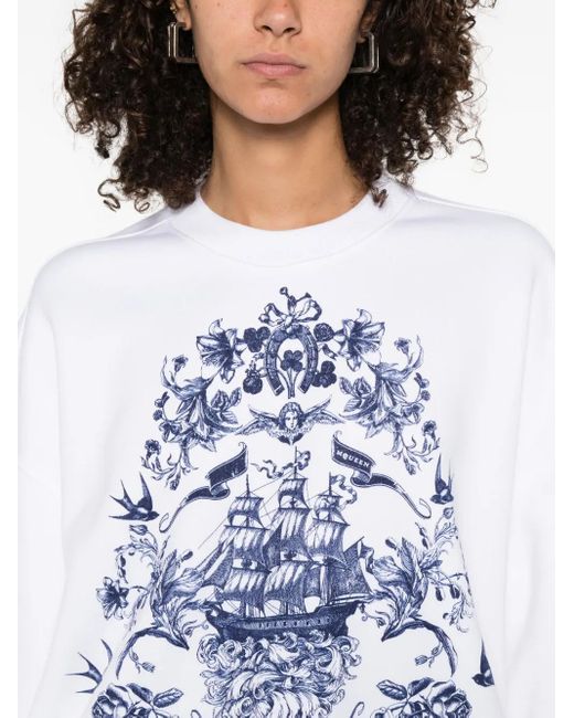 Alexander McQueen グラフィック スウェットシャツ White