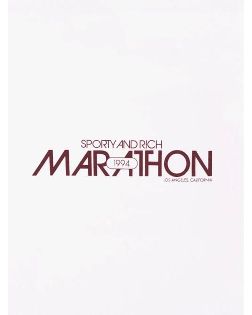 Sporty & Rich White Marathon Cotton T-Shirt