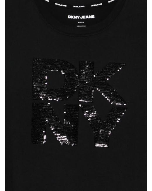 DKNY Black Sequin Logot-Shirt