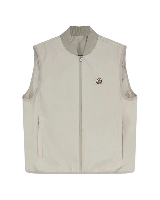 Moncler White Zip-Up Logo Jacket for men