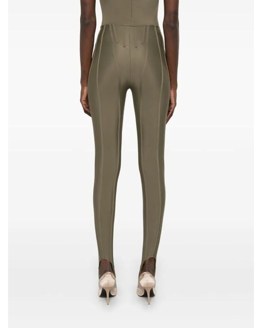 Legging À Détail De Corset Mugler en coloris Green
