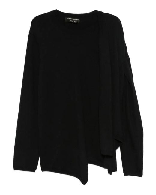Comme des Garçons Men's Black Layered Wrap Sweater