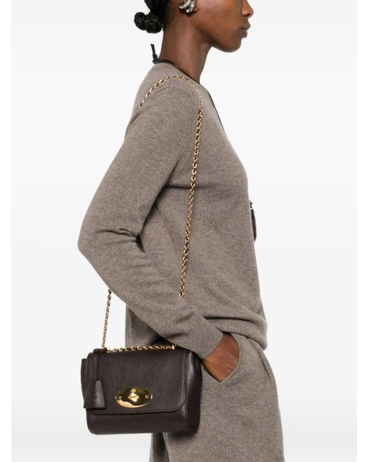 Mulberry Gray Small Lily Leather Shoulder Bag