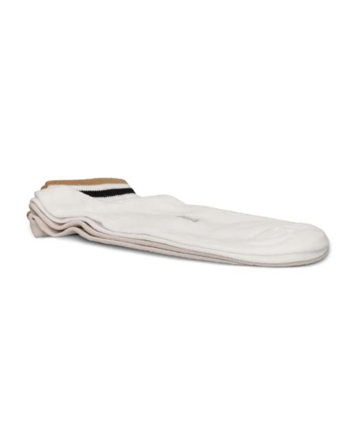 Boss White Stripe-Detail Ankle Socks (Pack Of Two) for men