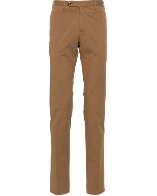 PT Torino Natural Stretch-cotton Twill Trousers for men