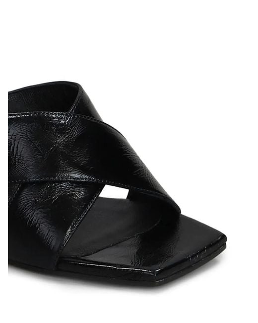 Alchimia Black Mules aus Leder 90mm