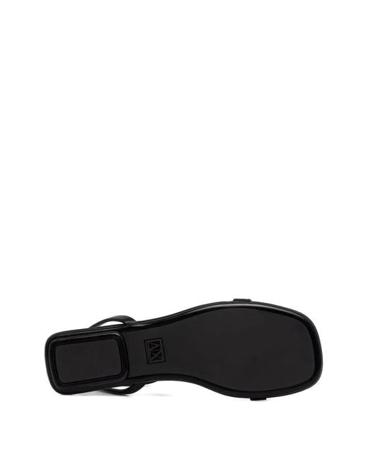 ARMANI EXCHANGE White Logo-Plaque Flat Sandals