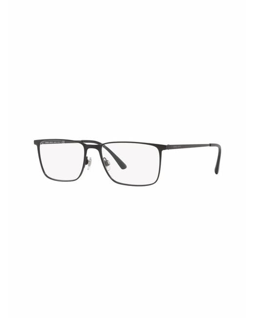 Giorgio Armani Black Matte Square-Frame Glasses for men