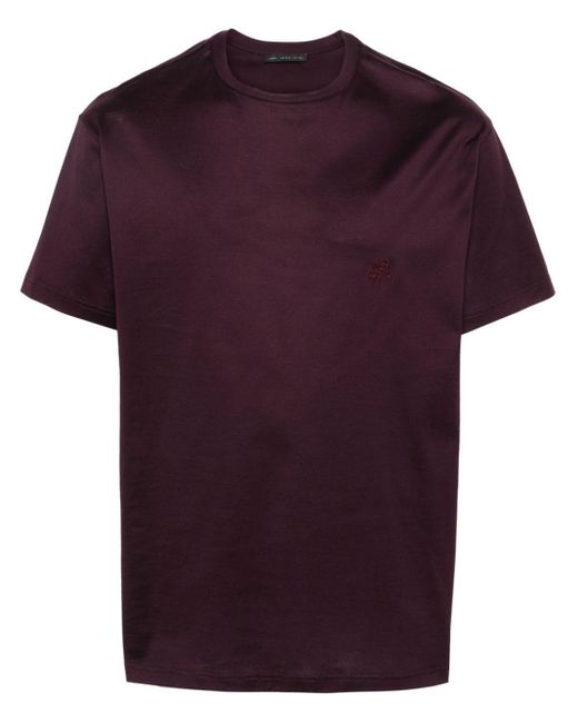 Low Brand Purple Logo-embroidered Cotton T-shirt for men