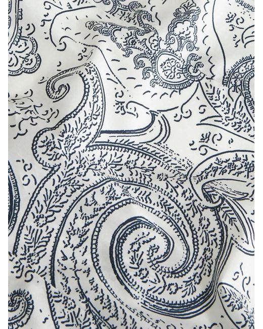 Etro Gray Paisley-Print Button-Up Shirt