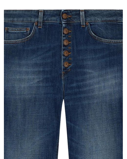 Dondup Blue Buttoned Cuffed Jeans