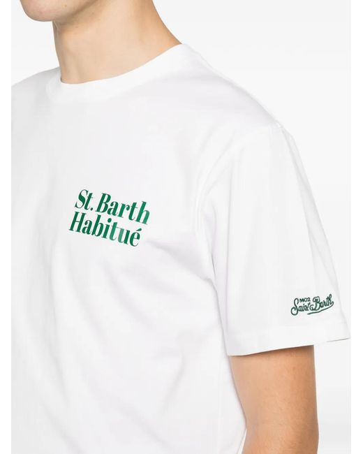 Mc2 Saint Barth White Graphic-Print T-Shirt for men