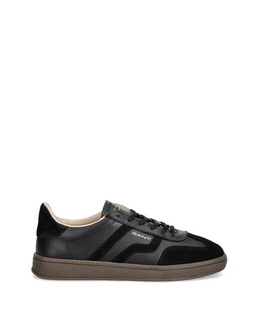 Gant Black Suede-Panelled Leather Sneakers