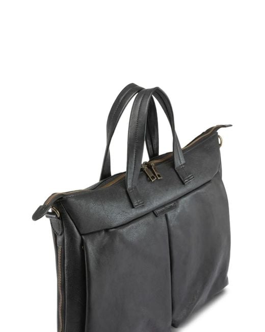 Officine Creative Black Zip Leather Backpack for men