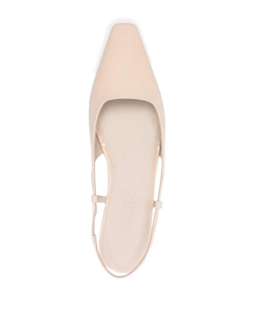 3Juin Natural Lian Patent-leather Ballerina Shoes