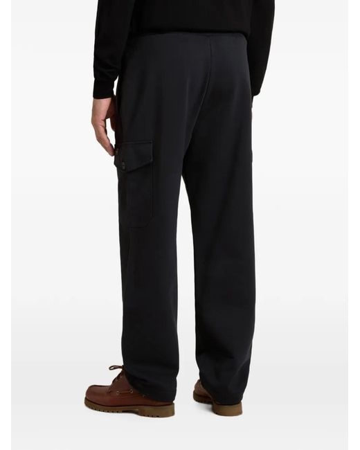 Woolrich Blue Fleece-Texture Track Pants for men