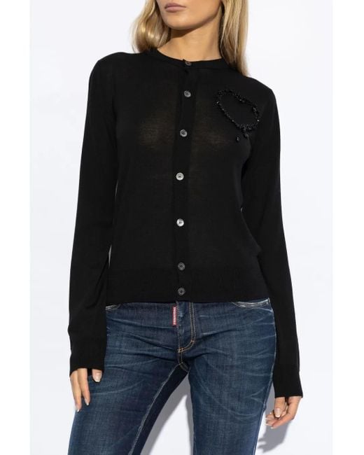 DSquared² Black Wool Cardigan