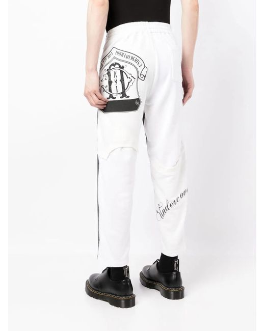 Undercover Gray Panelled Cropped Trousers for men